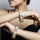 Victorian kundan Bangles in Gold Polish
