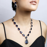Ocean Diamond Necklace with Earrings Set