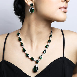 Earth Diamond Necklace with Earrings Set