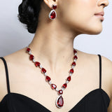 Scarlet Diamond Necklace with Earrings Set