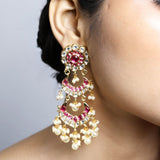 Ruby Double layered kundan Earrings