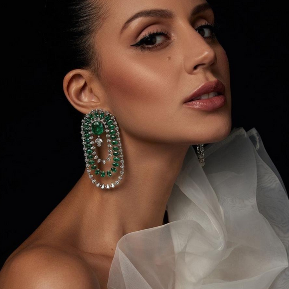 Emerald Radiance Diamond Earrings