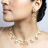 Dainty Pearl Kundan String with Earrings Set
