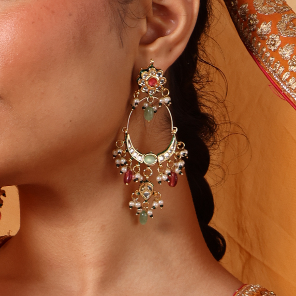 Beaded Royal Grace Chandbali Earrings