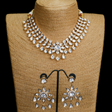 Kundan Stone Necklace Gold Plated with Earrings Set