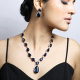 Ocean Diamond Necklace with Earrings Set