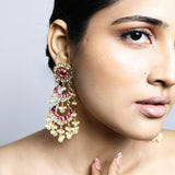 Ruby Double layered kundan Earrings