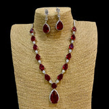 Scarlet Diamond Necklace with Earrings Set