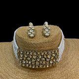 Moissanite Polki Choker with Earrings Set