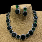 Zilmil Emerald Necklace with Earrings Set