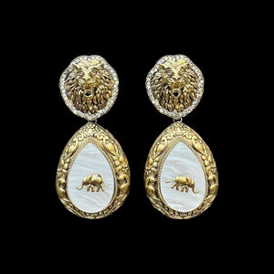 Elephant Gold Polish Earrings