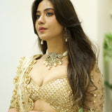 Layered Polki & Pearl Studded Choker with Earrings Set
