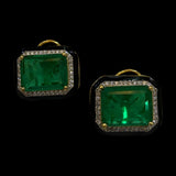 Emerald Block Stud Earrings