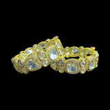 Victorian kundan Bangles in Gold Polish