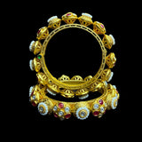 Pearl and Antique Gold Pacheli Bangle Set