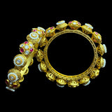 Pearl and Antique Gold Pacheli Bangle Set