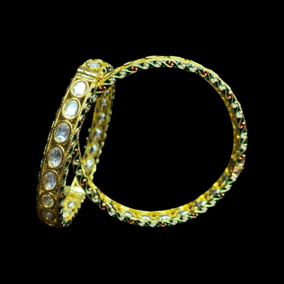 Single Line Kundan Bangle Set