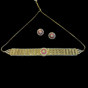 Chitai Gold Choker with Earrings Set