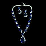 Ocean Diamond Necklace with Earrings Set