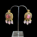 Coral Kundan Pearl Choker with Earrings Set