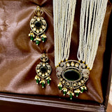 Olivia Pendant and Pearl Strings Necklace Set