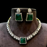 Emerald Necklace with Earrings Set