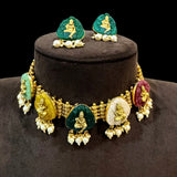 Navratan Choker Set with Earrings