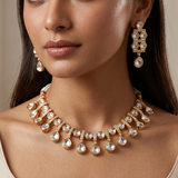 Diamond and Kundan Necklace Set with Earrings
