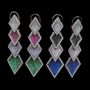 Vintage Multicoloured Long Tassel Dangle Earrings