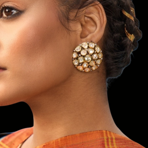 Polki Diamond Stud Earrings
