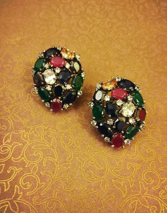 Multicolored Stud Earrings - Ziva Art Jewellery