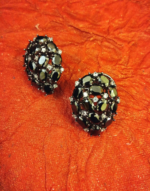 Black Stud Earrings - Ziva Art Jewellery