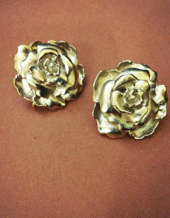Silver Rose Stud Earrings - Ziva Art Jewellery
