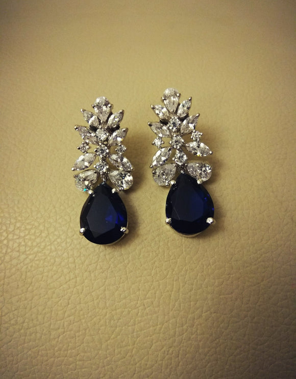Sapphire and Diamond Earrings - Ziva Art Jewellery