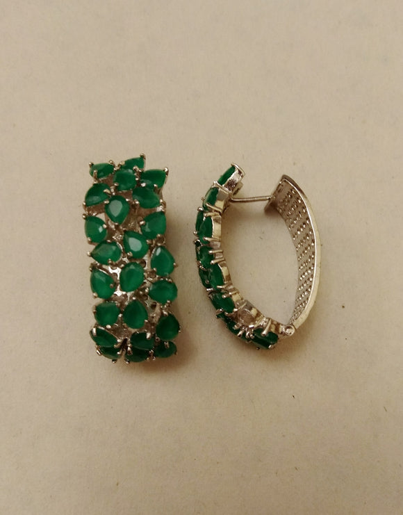 Emerald Bali Earrings - Ziva Art Jewellery
