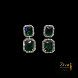 Indo western Green Diamond choker with Earrings Set