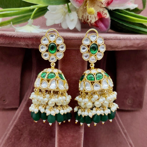 Emerald Jhumka Earrings