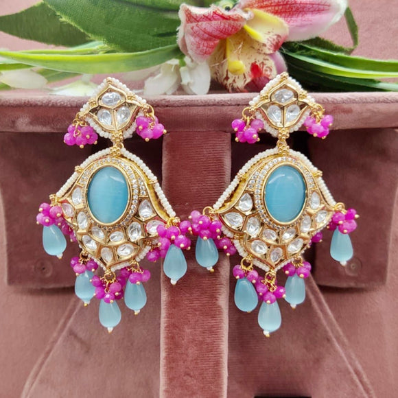 Turquoise Chandbali Earrings