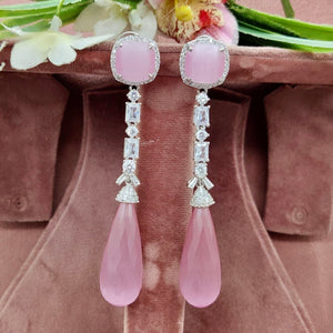 Pink Tourmaline Diamond Earrings