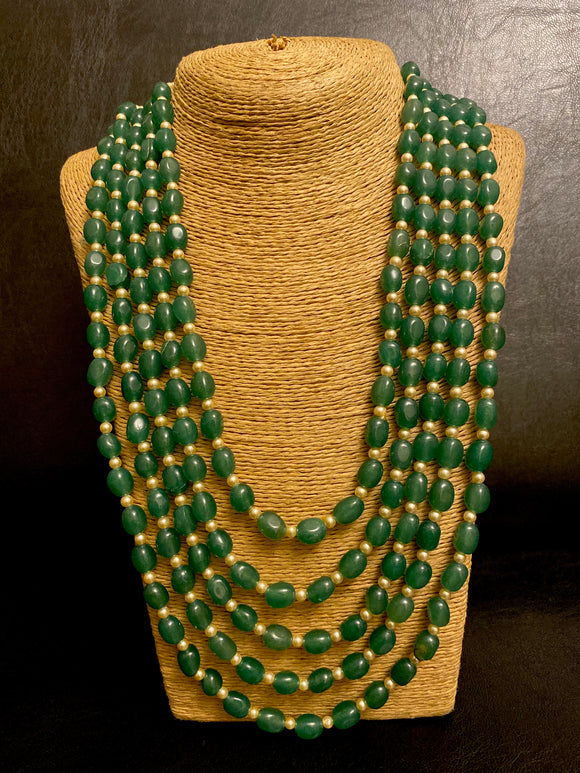 Panchlada Emerald rani haar necklace - Ziva Art Jewellery