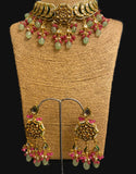 Kundan Chokar with Aqua Quartz drops - Ziva Art Jewellery