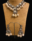 Victorian Kundan Necklace set with Baroques - Ziva Art Jewellery