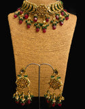 Kundan Chokar with Ruby Quartz drops - Ziva Art Jewellery