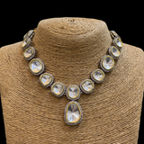 Single line Victorian kundan Necklace with Earrings Set