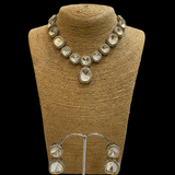 Single line Victorian kundan Necklace with Earrings Set