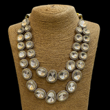 Double line Victorian kundan Necklace with Earrings Set