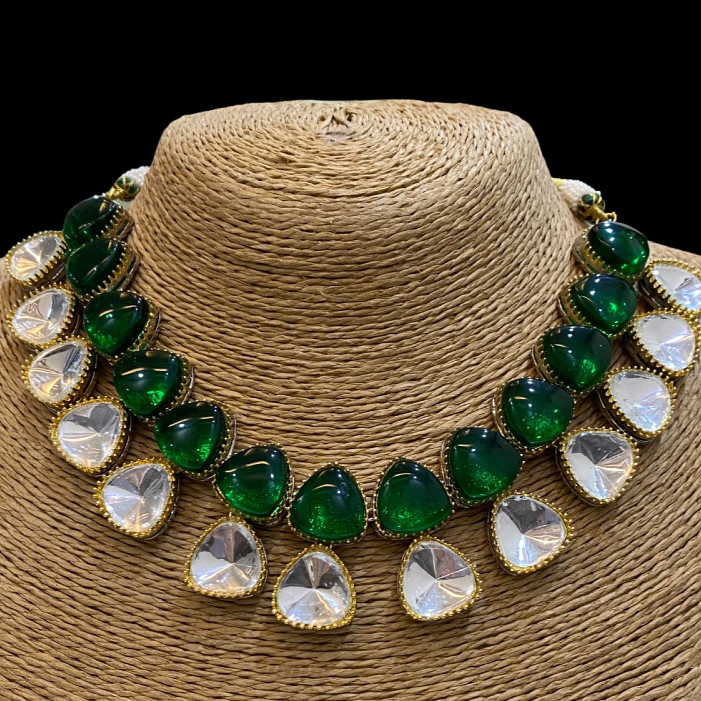 Genuine Emerald & Diamond Cluster Necklace – Floating Family birthston –  NaturalGemsAtelier