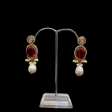 Navratan Necklace with Baroques and Earrings Set
