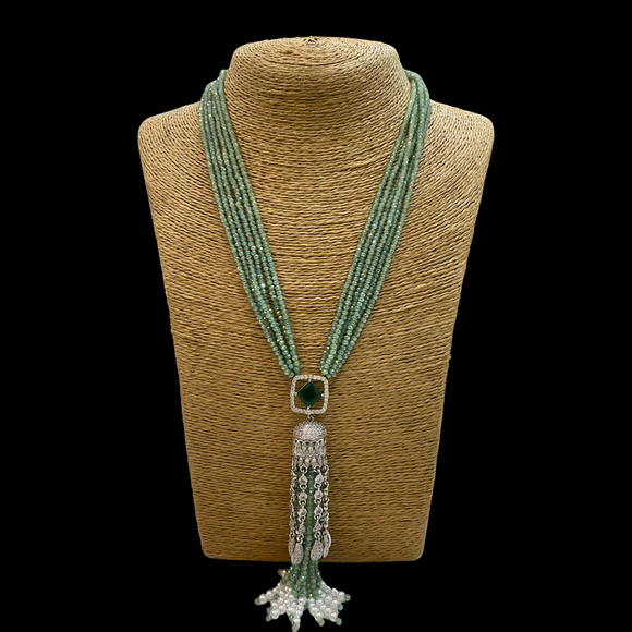Indo-Western Aqua Blue Necklace