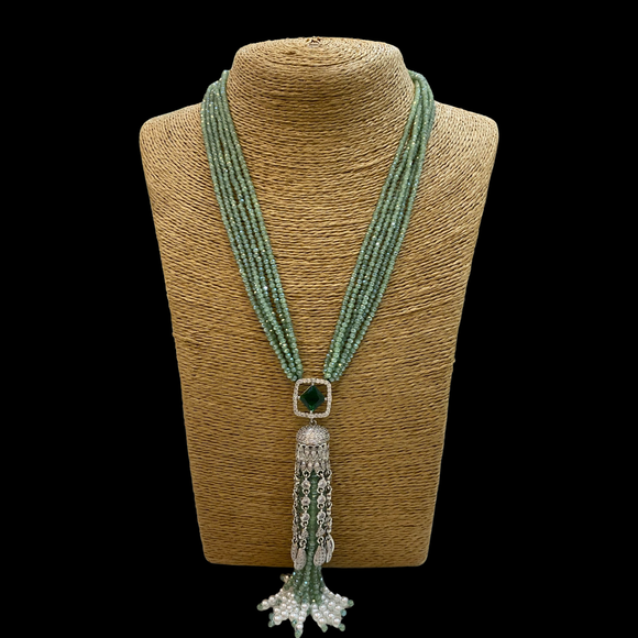 Indo-Western Aqua Blue Necklace